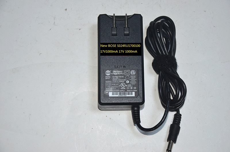 New BOSE S024RU1700100 17V1000mA 17V 1000mA AC/DC POWER SUPPLY ADAPTER